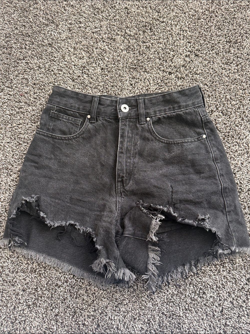 cotton on black denim shorts
